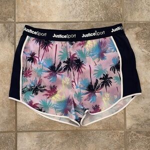 Justice Colorful Palm Tree Print Shorts Size XL 16/18 Plus Girls